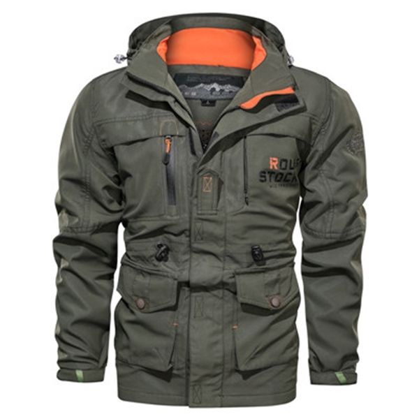 

2021 new jacket men autumn multi-pocket tactical jackets man outwear breathable hooded windbreaker coats 4xl clothes yrnl, Black;brown