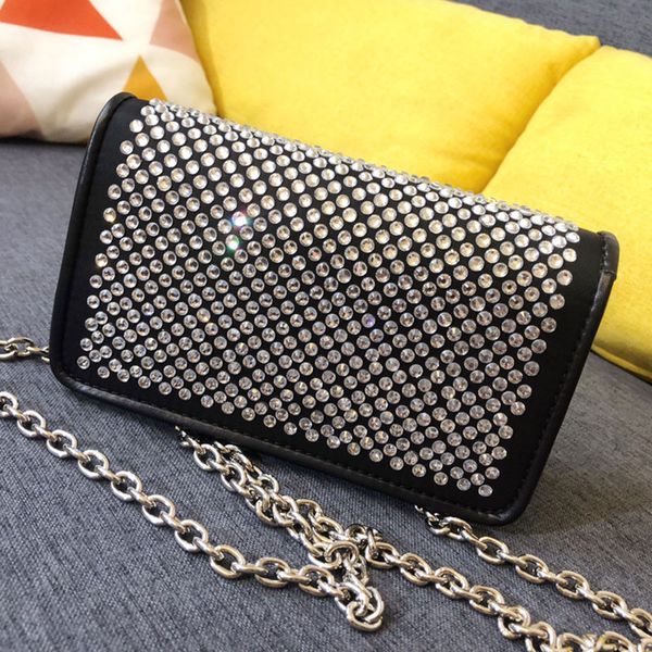 

fashion rhinestone long shoulder strap chain shoulder bag messenger bag famous designer crystal diamond 1bp018