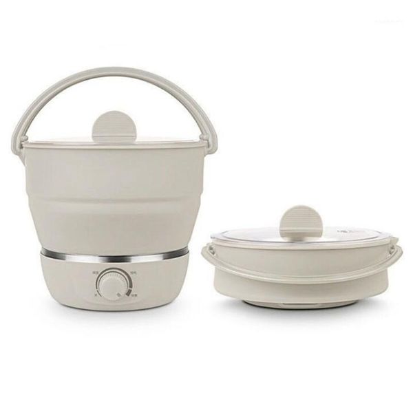 

dmwd portable electric pot 100-240v grade silicone folding electric water kettle bucket with us/eu/uk/au 4 in 1 plug1