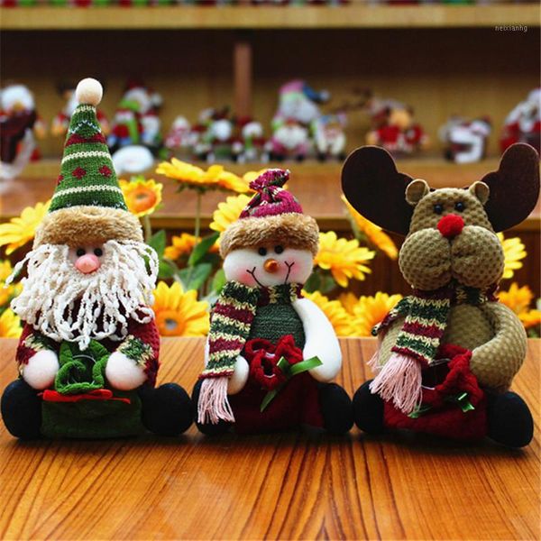 

christmas decorations 2021 elk santa claus snowman cute candy storage can decor for home gift biscuit jar jar1