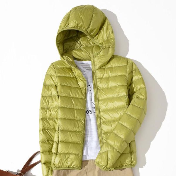 

new winter autumn ultra-light plus size thin down jacket women 2020 slim short hooded warm white duck down coat women's outerwe1, Black