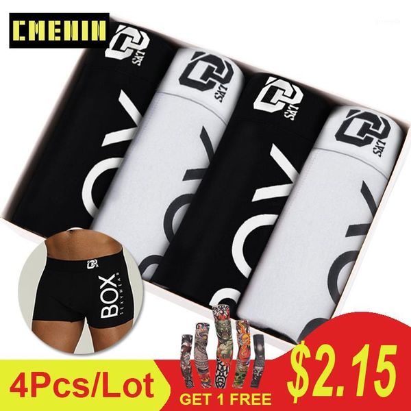 

4pc/lot boxershorts men boxers male underwear man panties cotton soft short boxer mesh mens hombre cueca plus size or2121, Black;white