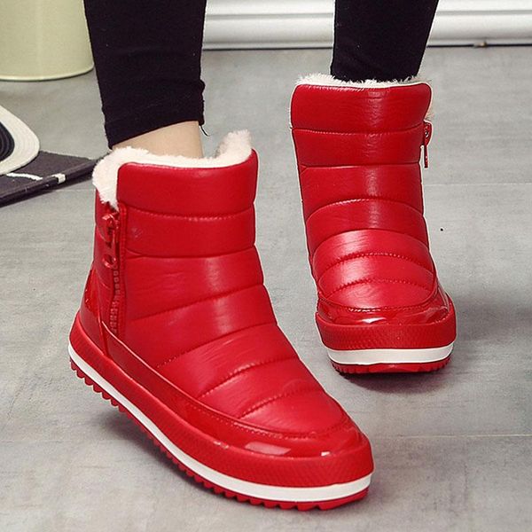 

dropshipping women boots 2020 winter shoes women plus insole snow boots fur ankle for waterproof winter, Black