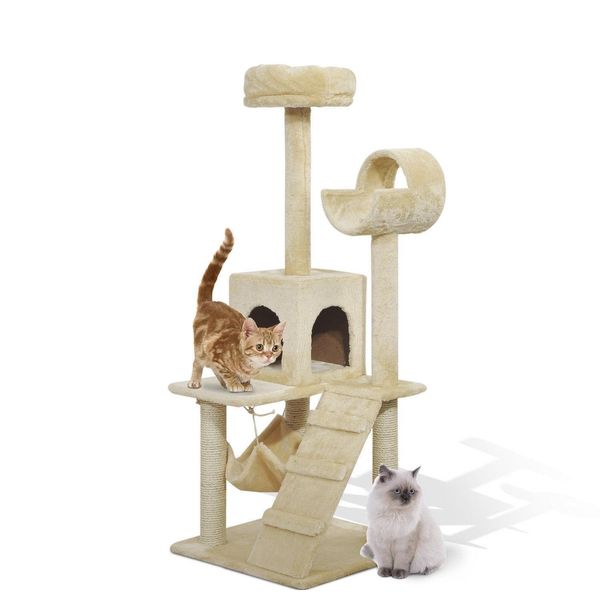 

52" cat tree scratching tower post condo pet kitty house scratch furniture 5brec