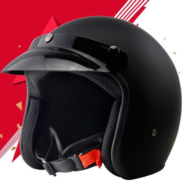 

cruiser chopper scooter cafe racing vintage motocross motorcycle helmet matte black retro vintage style dot cascos moto casco