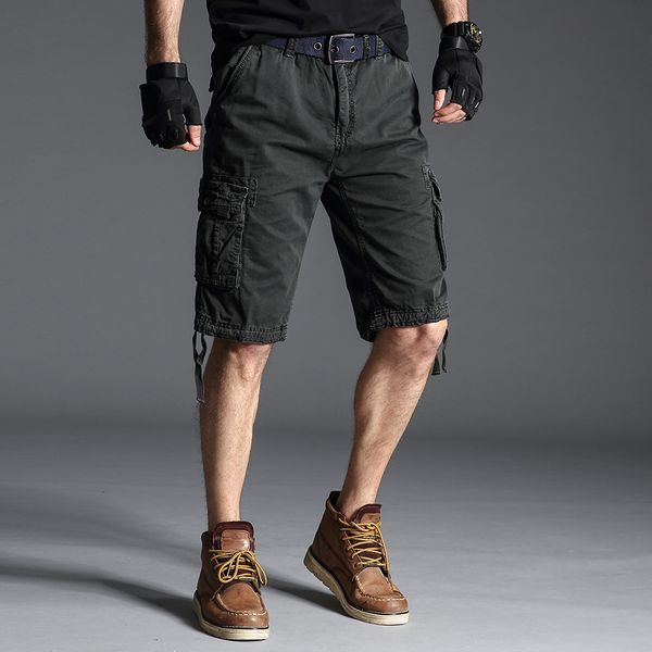 

new men camouflage cargo shorts 2020 new casual shorts male loose workout shorts man military short pants plus size 1027, White;black