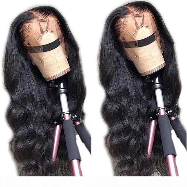 

ls hair lace frontal human hair wigs brazilian body wave lace wig remy human hair lace wigs, Black