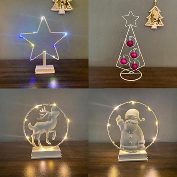 

christmas led lights tableled santa reindeer christmas tree star lights holiday ornaments lamp deskdecoration
