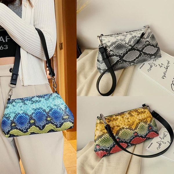 

retro snake skin pattern female small handbags short strap shoulder bags armpit bag purse bolso baguette bag g30