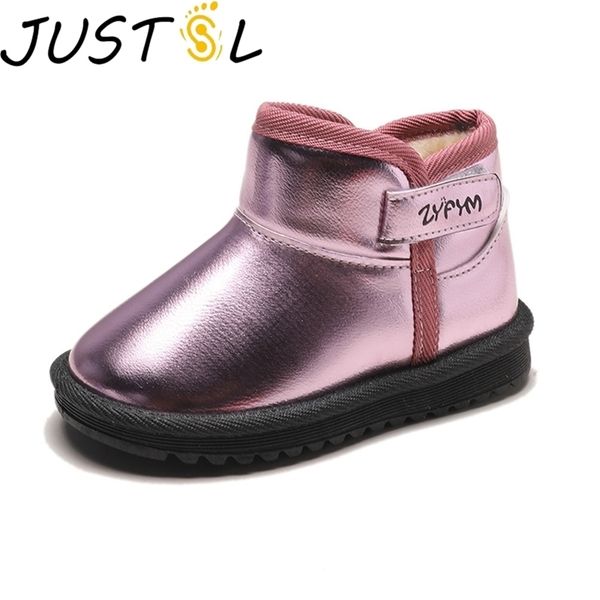 

autumn winter children' snow warm boys girls casual flat boots plus velvet shoes for kids y201028, Black;grey