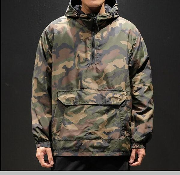 

wear on both sides black hoodies streetwear military camouflage jacket men korean style fashions sweatshirt harajuku clothes big size to 5xl, Black;brown
