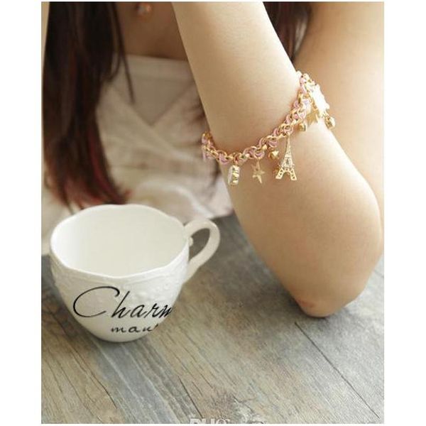 

bracelet anklet double use eiffel tower star flower poker card love korean fashion accessories discount china je wmtdhj dh_seller2010, Golden;silver