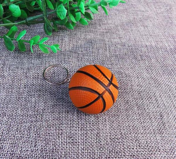

20pcs 5colors basketball patten soft keychain bag parts for kids key ring pendant creative toy, Black