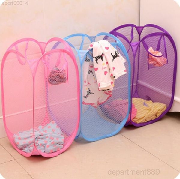 

a-baskets folding mesh laundry sorter hamper washing basket organizer collapsible storage clothes hampers owb2135