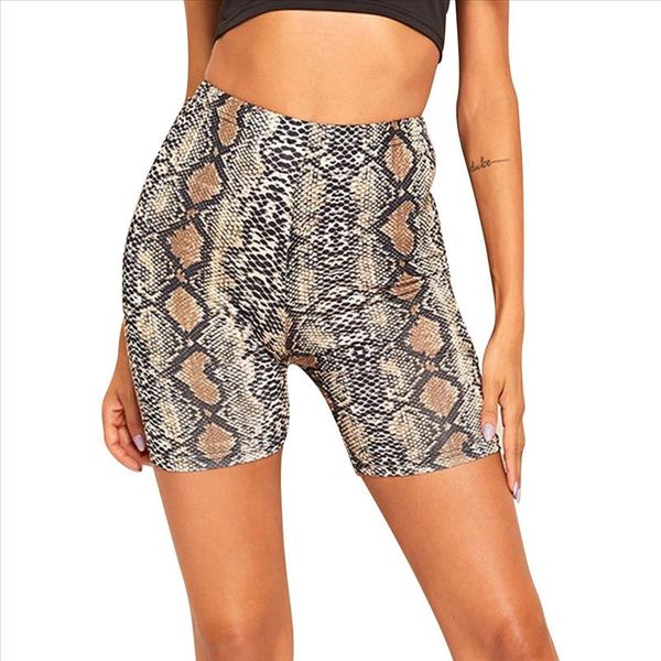 

leggins for women fashion women summer snakeskin print leggings sports casual cycling short pants workout leggings 38, Black