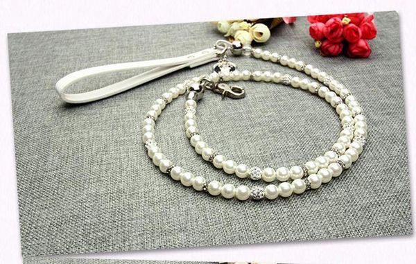 

dog collars & leashes 60pcs/lot fashion dogs cats pearl leash doggy luxurious drilling ball lead supplies puppy pets accessories1