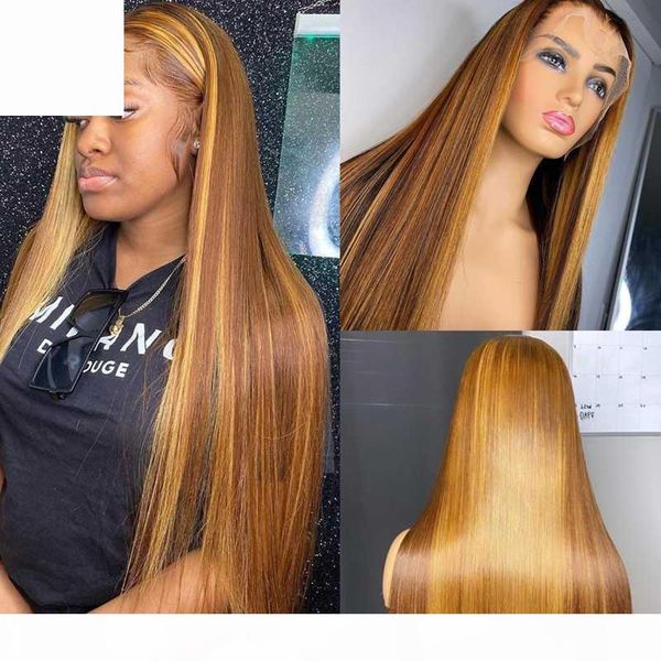 

kgbl ombre straight t-part highlight lace front human hair wigs 8-24'' brazilian with baby hair non-remy wigs medium ratio, Black;brown