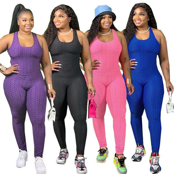 

plus size jumpsuits womens cross backless tanks rompers summer solid color slim women onesize clothes