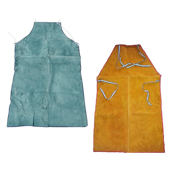 

2pcs blue orange leather carpenters gardeners welding bib apron protection good for bbq, grinding, woodturning, safety apparel