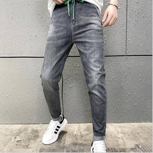 

men's jeans 2021 autumn classic men casual mid-rise straight denim long pants comfortable trousers loose fit menswear man's, Blue