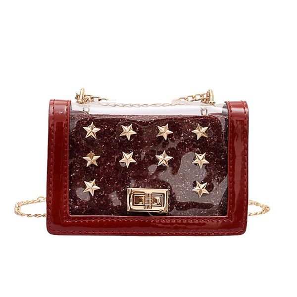 

2020 fashion women messenger bag sequin transparent pattern shoulder handbag casual simple accessories famous pu bags