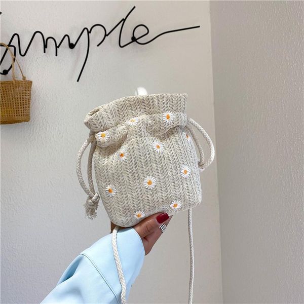 

summer 2020 new small fresh daisy diagonal bag student drawstring bucket shoulder bag female bags for women 2020