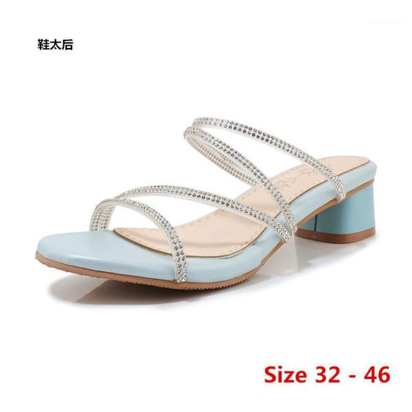 

dress shoes sandalas women summer low med heels fashion dancing high heel sandals party small big size 32 - 461, Black
