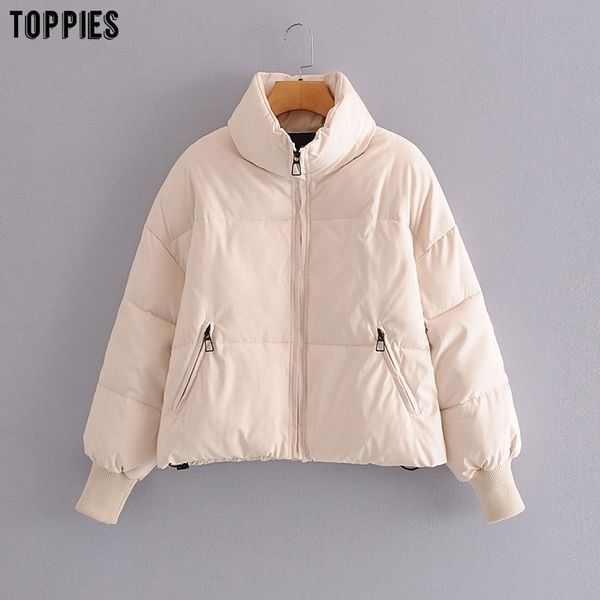 

ies winter puffer jacket womens parkas stand coat thicker warm parkas padded clothes fashion outwear 201029, Black