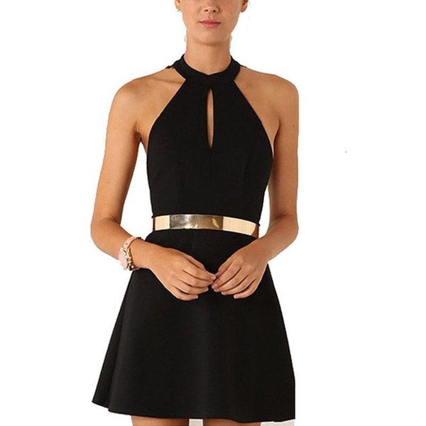 

lace dresses women backless casual summer party evening halter neck sleeveless chiffon short mini dress black ball gown du5482, Black;gray