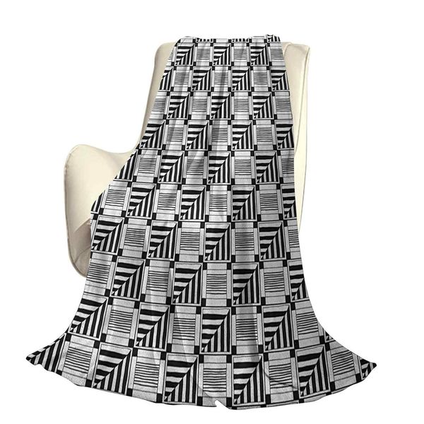 

abstract composition of monochrome geometric shapes pattern grid squaresoffice leisure blankets