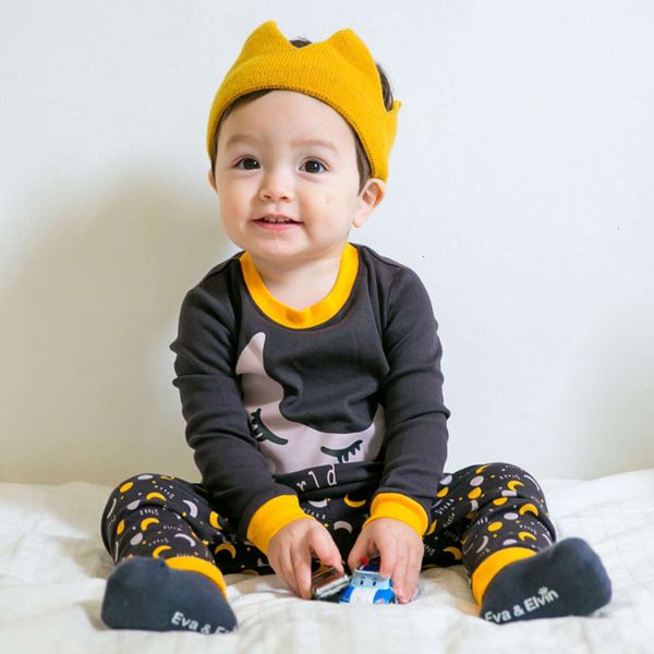 

and korean clothing winter autumn suit cotton cartoon pajamas children's home cloth girls boys' underwear, Blue;red