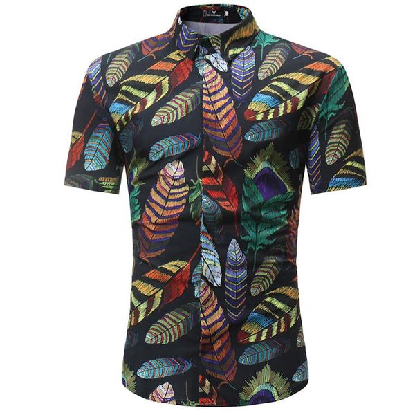 

men shirt 2021 summer style palm tree print beach hawaiian shirt men casual short sleeve hawaii chemise homme male camisa, White;black