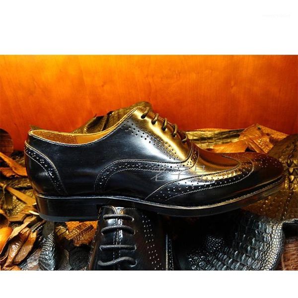 

sipriks men's full carved brogues shoes italian black calf leather dress oxfords bespoke blake welted social shoes euro size 451