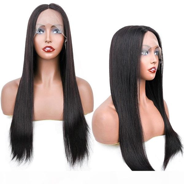 

t part human hair lace front human hair wigs brailian virgin hair wig for women remy natural color, Black;brown