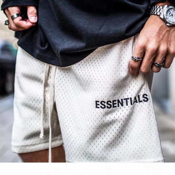 

double-line essentials breathable printed mesh shorts for men knee length 1 2 casual pants for summer casual, White;black