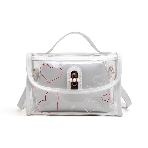 

women transparent handbag shoulder clear jelly purse clutch square tote mobile phone bag handbags cross body messenger bags