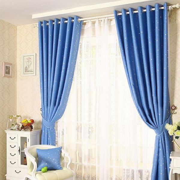 

stars window curtain full blackout shading bedroom curtains for home