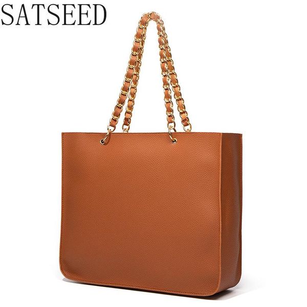 

women's bags 2020 new fashion women's chain bag ladies solid color litchi pattern portable shoulder bag shopper