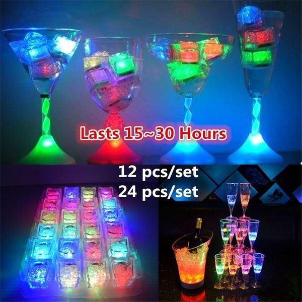 

new украшения партии флэш ice cube водно-actived вспышка led light положить в воде пейте вспышки автоматически для партии свадебной bars