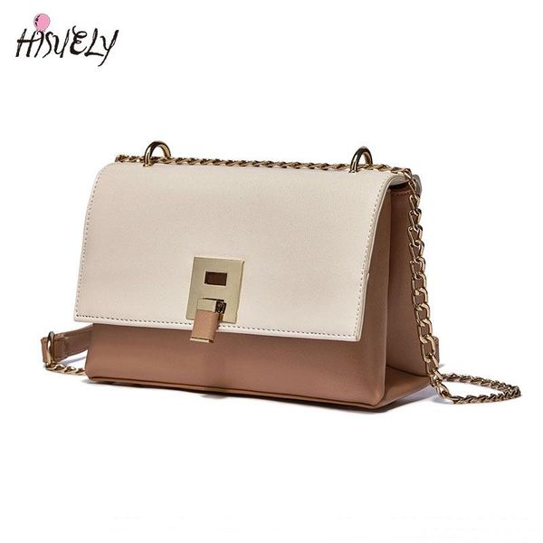 

2020 patchwork women pu leather handbag new fashion female chain ladies shoulder messenger crossbody bag bolsa q4