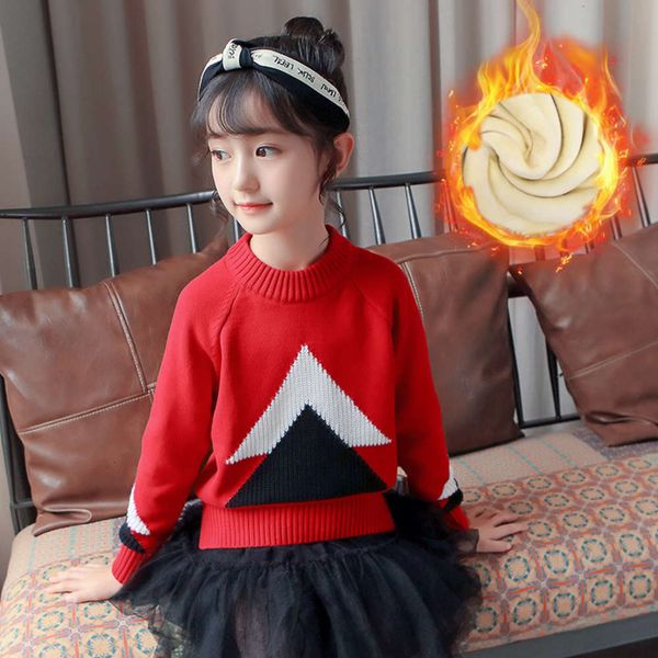

girls' new neck double round layer warm thickened knitted sweater in winter 2020, Blue