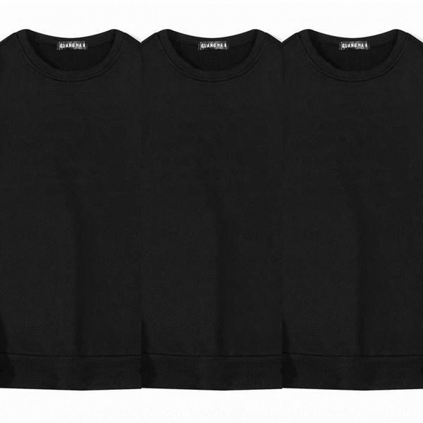 

2020 new round neck men's fashion brand ins korean version trend versatile t- sweatersweater sweater long sleeve t-shirt autumn thin bo, Black