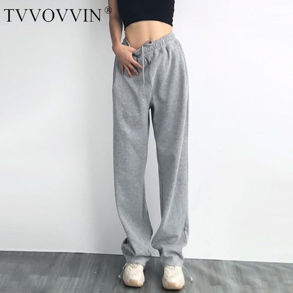 

tvvovvin falling-feeling mop gray women's high waist leggings loose straight pants casual sweatpants x57a1, Black;white