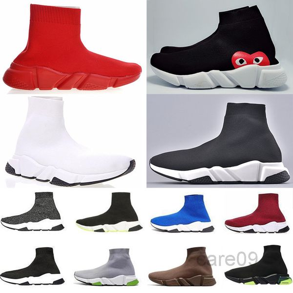 

2019 designer men women speed trainer sock shoes black white red glitter flat fashion mens trainers runner size 36-45 bbg5