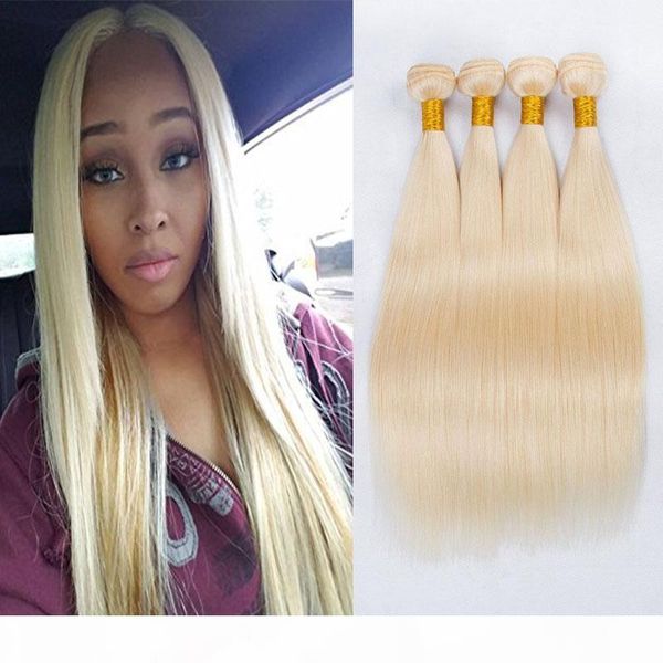 

new arrive honey blonde human hair bundles 613# platinum blonde straight hair extension brazilian unprocessed virgin hair weaves, Black