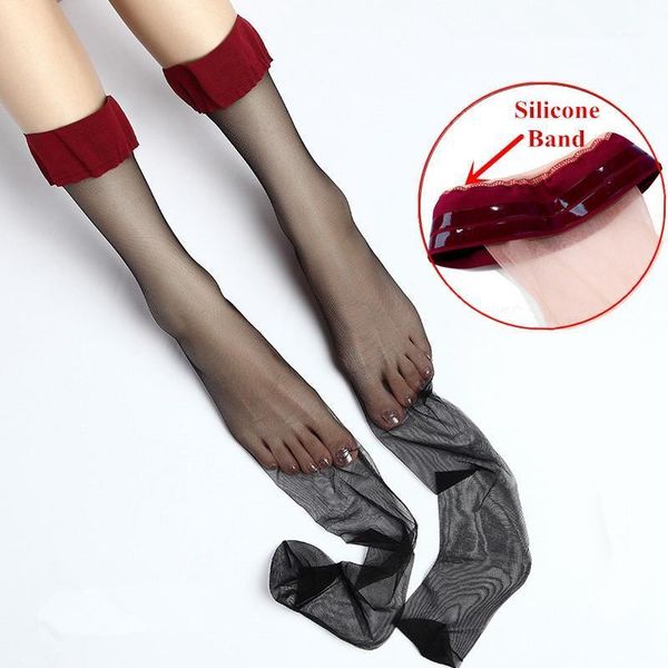 

women's silicone stockings 1d ultra-thin patchwork over knee erotic stockings ladies lingerie thigh for sex1, Black;white