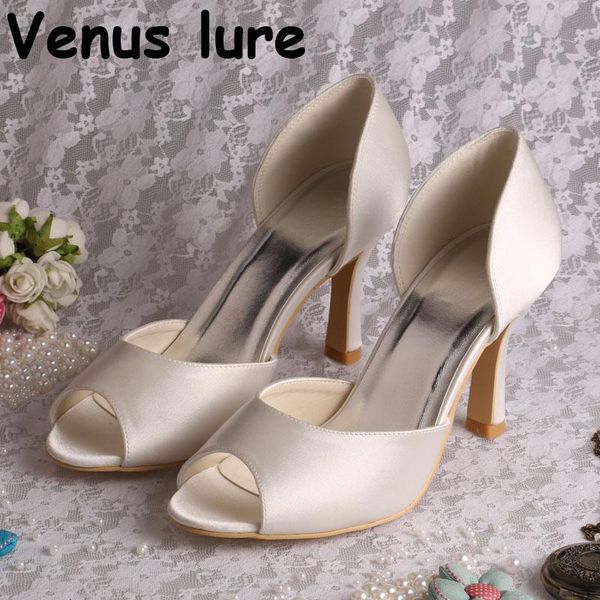 

brand name ivory peep toe heels d'orsay satin bride shoes for wedding handmade, Black