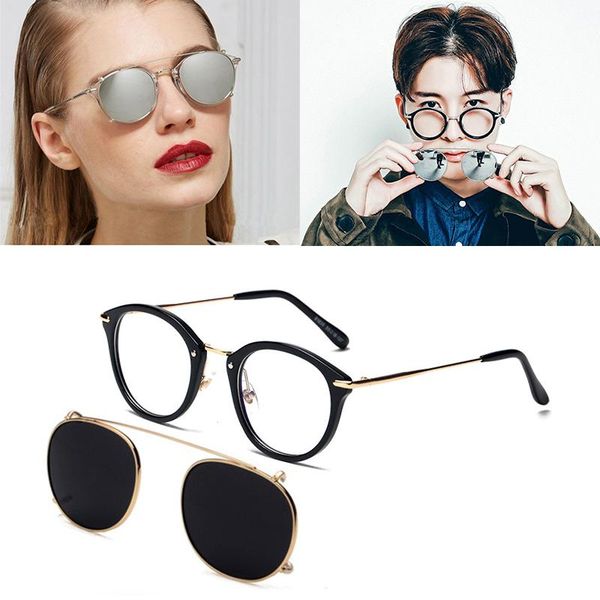 

sunglasses jackjad fashion steampunk style lens removable cool clip on vintage brand design sun glasses 8937, White;black