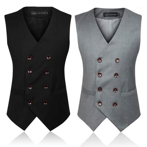Vests dos homens Atacado - 2021 marca Mens Suits Colete Homens Business Casual Dupla-Breasted 6xl Terno 2 Cor Moda De Moda Avaliable MT3291