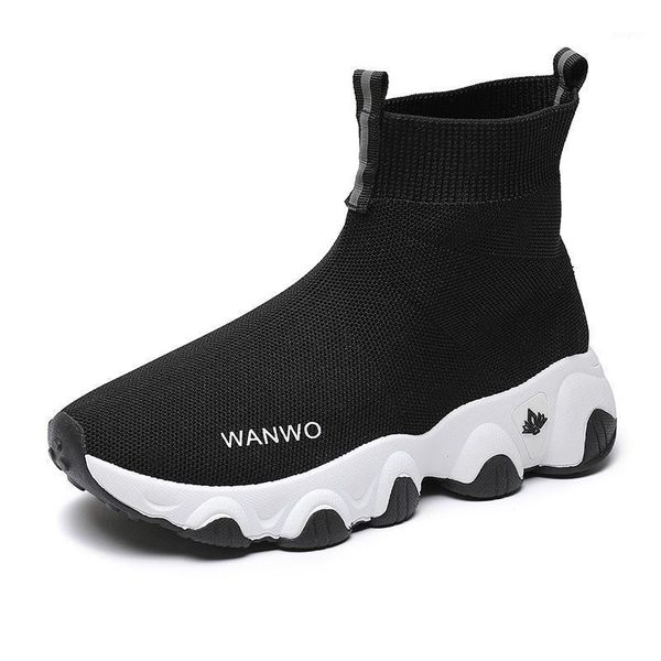 

boots 2021 women warm ankle fashion thick sole casual shoes winter short snow footwear size botas mujer1, Black